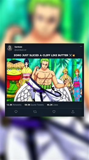 Zoro Just Sliced a Cliff Like Butter ⚔️💥 #onepiece #anime