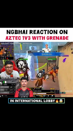 Aztec 1V3 with grenade🤯 in international lobby😱🔥🖤#nonstopgaming#tgaztec#totalgaming#esports#ffshorts