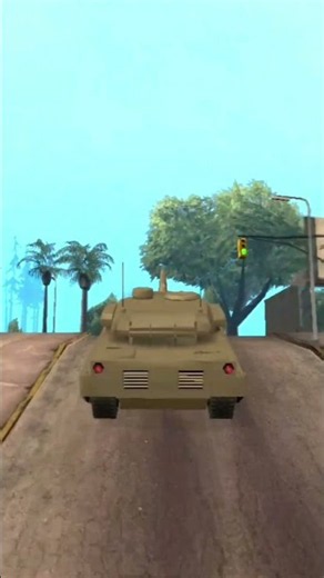 Steel Military Tank Destroy Cars In GTA San Andreas PT.27 #gtasanandreas #shorts #gta