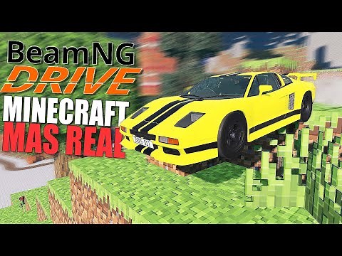 Minecraft com carros realistas do Beamng Drive Mod do Minecraft