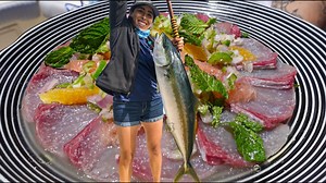 Best way to eat yellowtail | She caught the biggest fish