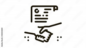 agreement contract handshake Icon Animation. black agreement contract handshake animated icon on white background
