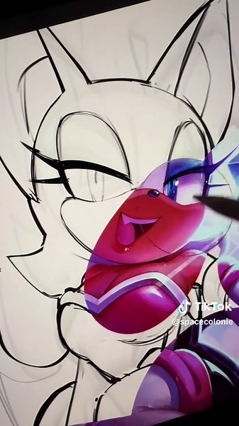 Sonic Fanart: Rouge the Bat Digital Painting Reveal