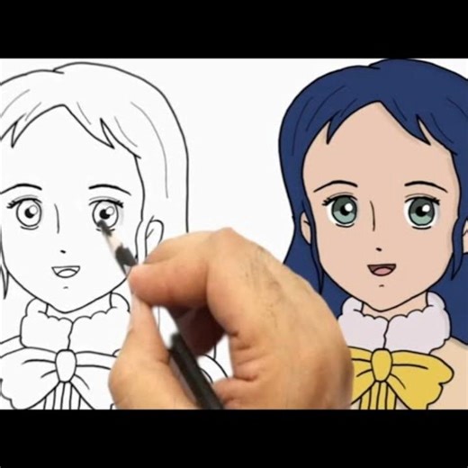 How to draw Sally from the anime Sally for beginners / Drawing Sally for beginners / Drawing Sall...