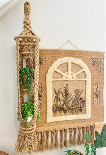 Vintage Macrame Double Plant Hanger, Retro Boho Home Decor - Etsy
