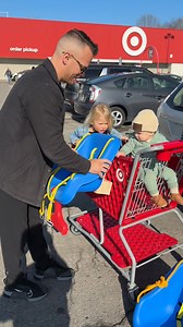 12M views · 179K reactions | Triplet Dad solves shopping cart Problem! 藍 He proves his wife Wrong! He told her she could bring all 4 kids to Target using 1 shopping cart. The kids love it. Everything is possible if you just use a little creativity! Let us know what you think of this solution. | Jordan Flom | Facebook