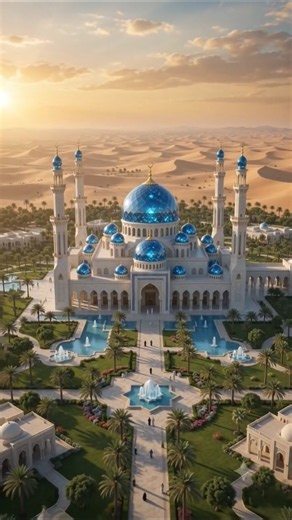 💎 The Rarest Blue Crystal Mosque Ever Built | Benitoite Mosque ✨ #Shorts