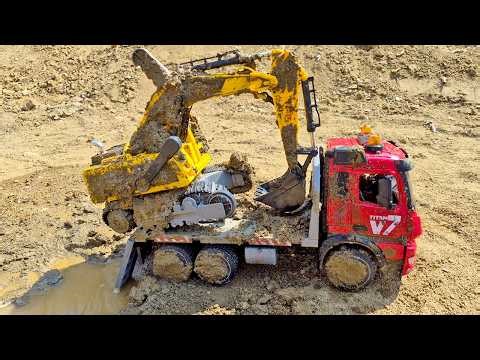 Unboxing Excavator Delivery Truck Car Toy Review & Test