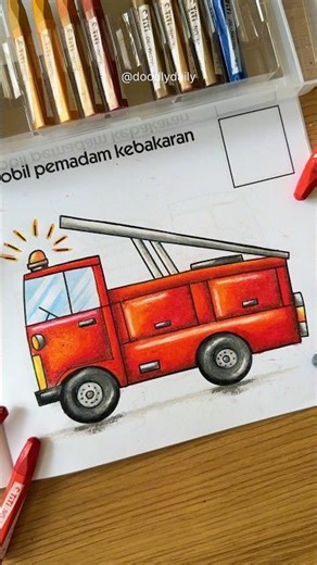 Mewarnai gambar Mobil Pemadam Kebakaran 🚒 #Mewarnai #Drawing #coloring #mobilpemadamkebakaran
