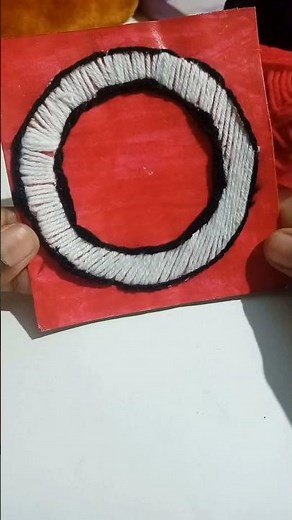 How to make Haruno clan logo by wool 🌼 Wait for ending 🙏#shorts #sakura #anime #woolart #naruto