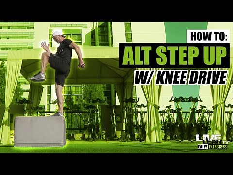 How To Do An ALTERNATING STEP UP WITH KNEE DRIVE | Exercise Demonstration Video and Guide