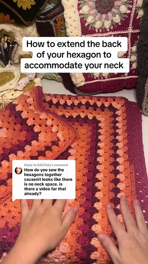 Replying to @BSCPolly heres how to extend the back of your hexagon for your neck #crochet #crochetersoftiktok #crochetaddiction #yarntok #crochetcardigan #grannyhexagon #grannyhexagoncardigan #grannyhexagonpullover #grannyhexagonsweater