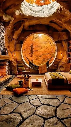 Cozy Fall Cabin with Cat 🍂🐾 | Peaceful Bedroom Ambience #cozyambience #relaxing #fallvibes #asmr