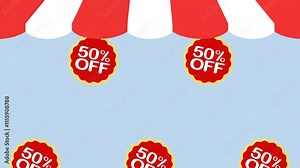 4K video Footage with market shopping animation. Market shopping with Mobile store or online shop. Market shopping animation for Sales Marketing Business concept