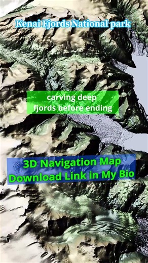 Kenai Fjords 3D Flyover | Where Ice Meets Ocean: The Harding Icefield #nationalpark #3dtopo #nature