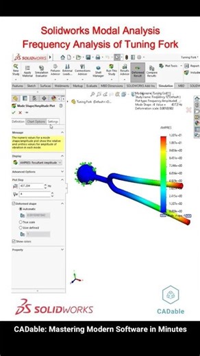 Solidworks Modal Anaysis | Frequency Analysis of Tuning Fork | #Solidoworksmodalanaysis