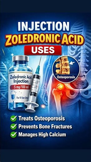Zoledronic Acid Injection Uses 💉 | Osteoporosis Treatment Explained#ZoledronicAcid#ZoledronicAcidInj