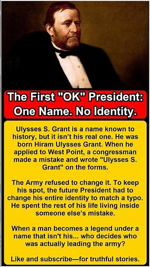 The First OK President One Name No Identity