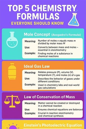 Top 5 Chemistry Formulas Everyone Should Know Master the Science of Reactions 🔥