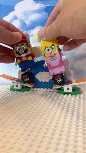 LEGO Peach & Mario vs Fuzzy Flipper – Cloud Chaos Battle! #lego #nintendo #shorts