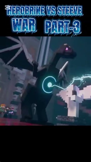 herobrine vs steve war part-3 😈 #herobrine #steve