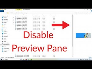 How to Disable Preview Pane in File Explorer in Windows 10?