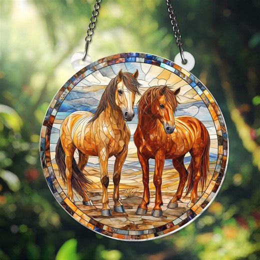 Horse Window Acrylic Hanging Horse Lover Gift, Rustic Farm Window Decor, Western Animal Acrylic Hanging Decor, Valentine Couple Gifts - Etsy