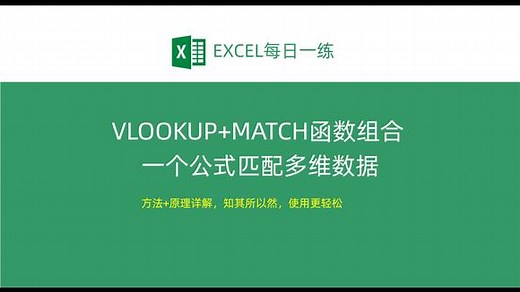 VLOOKUP+MATCH函数组合，一个公式匹配多维数据！原理详解！