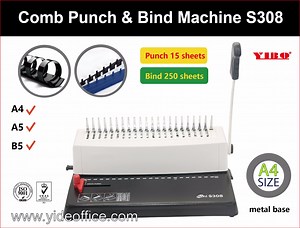 [Hot Item] A4 Size Mini Comb Punching & Binding Machine Strip Punch and Bind Plastic (S308)