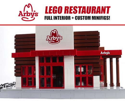 We built an Arby's restaurant in LEGO! Check out all of the fun details included by model designer Boone Langston. (Sponsored by Arby's) | Beyond the Brick