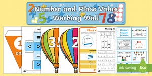 KS1 Number and Place Value Maths Working Wall Display Pack