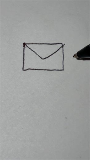 How to draw a easy envelope ✉️ ￼#art #draw #drawing #shorts