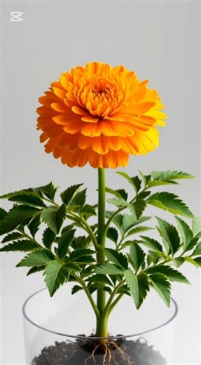 Marigold Flower Growing Timelapse 🌼 | Seed to Bloom in Transparent Pot 4K