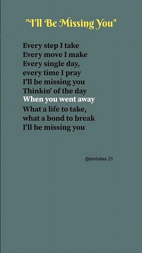 I'll be missing you (lyrics) - Puff Daddy [feat. Faith Evans & 112] #lyrics #shorts