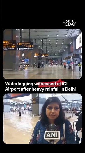 Delhi Rains: Waterlogging At IGI Airport After Heavy Rainfall #delhirains #delhiweather