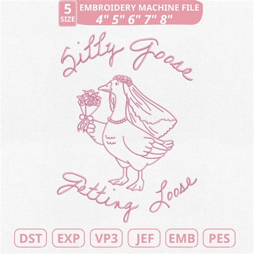 Silly Goose Bride Machine Embroidery File, Bridal Bachelorette Party (instant Download) - Etsy
