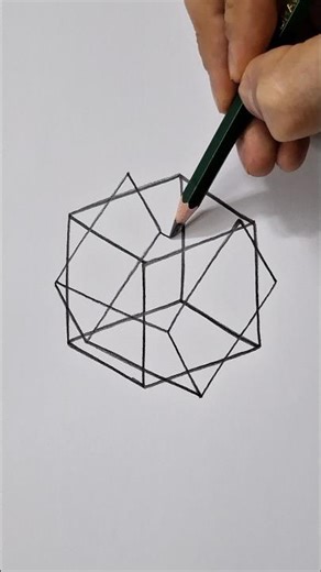 how to draw 3d cube 💯#drawing #youtubeshorts #art #shorts