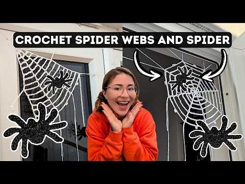 Quick & Easy Crochet Spider Web & Spider Tutorial | 2 Styles for Halloween Decor!