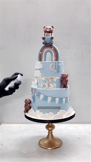 1st Birthday Celebration Cake tutorial #cakevideo #caketutorial #FirstBirthday #babyboy #babycakes #cakesofinstagram #cakestagram #cakesoffacebook | Sugar Fancies by Pooja