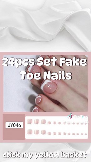 24pcs Fake Nails for your toes...click my yellow basket and Check out ✔️ #fypシ゚viral #fyp #fakenails #fakenailscheck