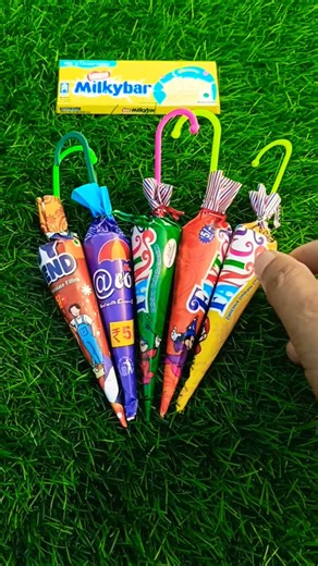5 Cone Umbrella Unboxing And Milkey Bar Choclate Yummy 😀