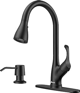 APPASO Black Kitchen Faucet, Single Handle High Arc Black Kitchen Sink Faucets with Pull-Down Sprayer 3 Modes, Matte Black Kitchen Faucet