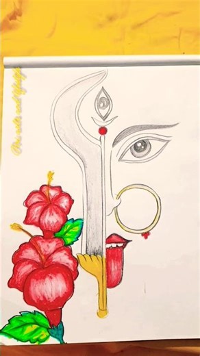 Maa kali face drawing ❤🙏🏻🌺#youtubeshorts #shorts #kali