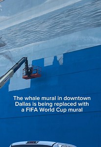 Whale Mural on North Akard Replaced for FIFA World Cup