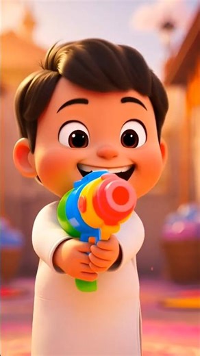 Colorful Holi Fun 🌈 | 3D Animated Kids Playing Holi | Magical VFX Splash Festival