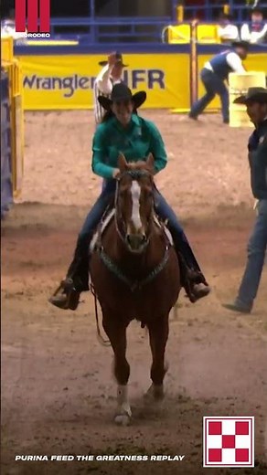 The Round 6 Purina Feed the Greatness Replay goes to Kassie Mowry with an 13.42-sec ride