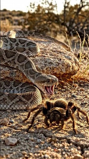 Rattlesnake vs Tarantula | Venomous Snake vs Eight-Legged Predator in a Brutal 4K Desert Survival