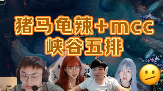 8.3 猪马龟辣 mcc峡谷五排，mage盲僧发挥神勇。