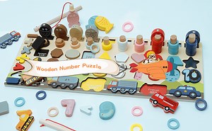 Watch Wooden Number Puzzle Sorting Montessori Toys on Amazon Live