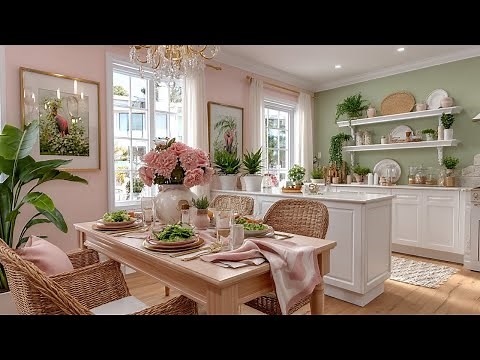 Small Pink and Cream Farmhouse Kitchen You'll Love | Smart DIY Storage Ideas